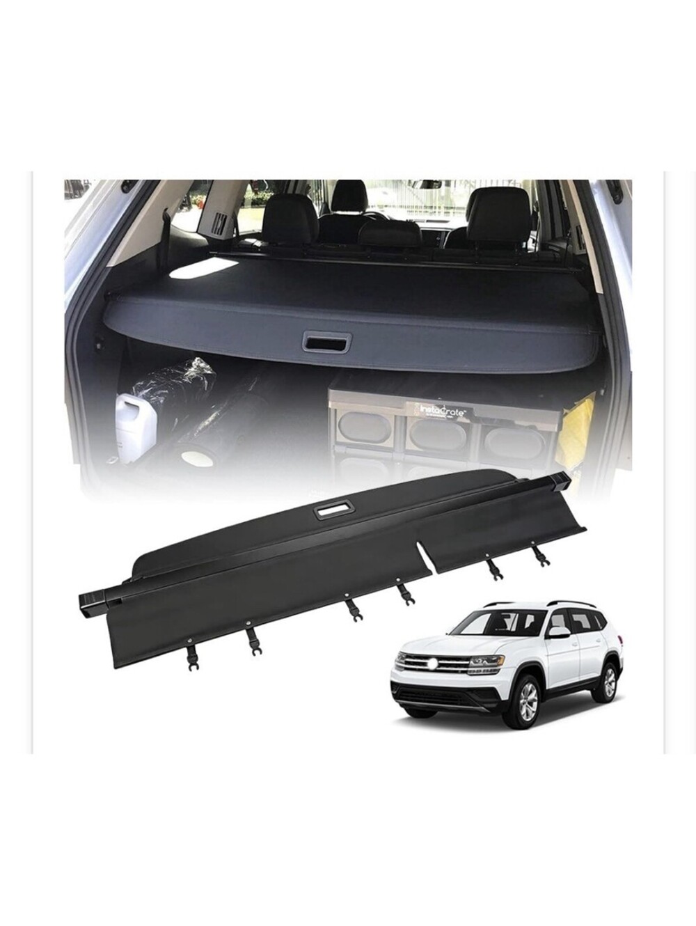 Vesul Retractable Rear Trunk Cargo Cover For VW Atlas 2018-2025